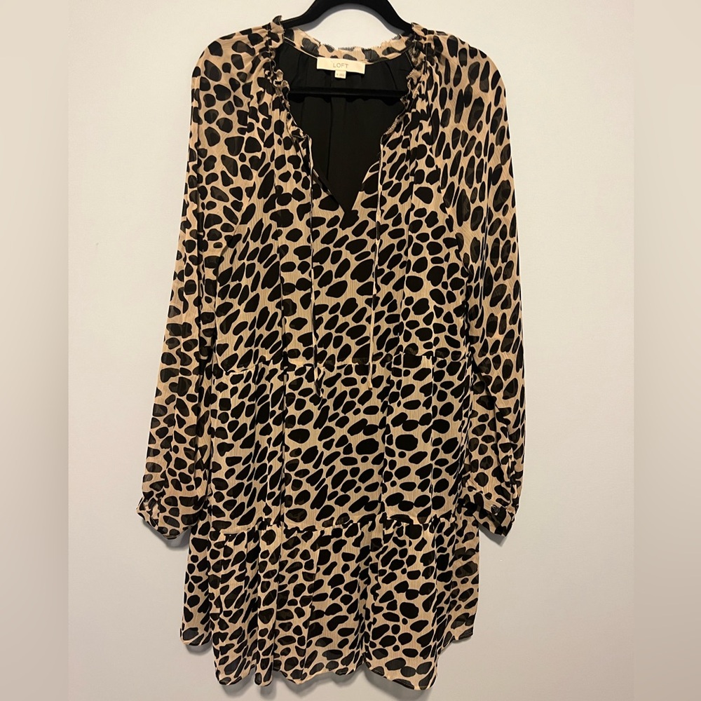 Loft animal print dress; size XL